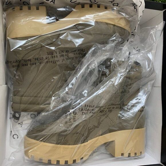 Aqua Go Hiker Combat Platform Booties Olive Green - Picture 12 of 13